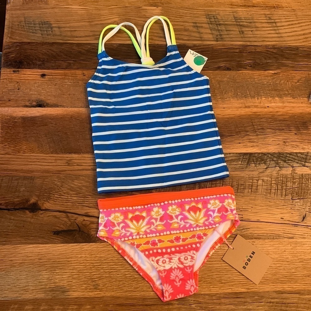 MINI Boden Striped Tankini Top and bottom NWT 2-3 year 💦✨